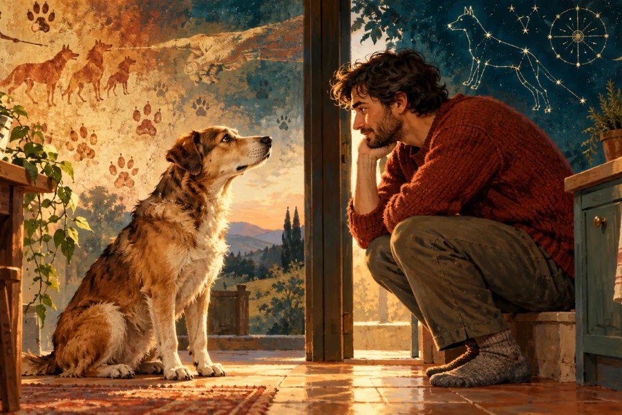 Original editorial illustration for Why Are Dogs So Good at Being Our Companions?